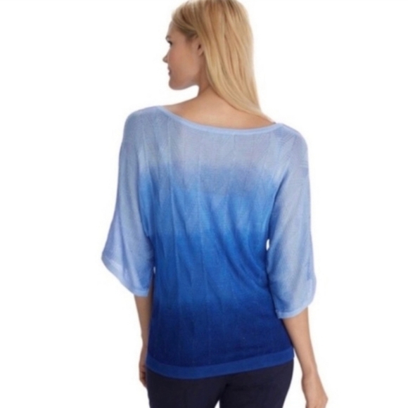 WHBM Blue Ombré Knit Blouse - Picture 4 of 11